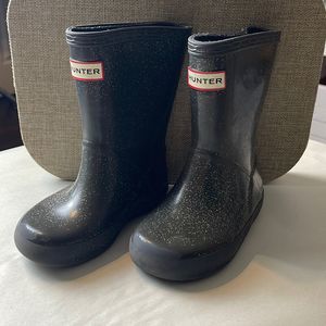 Hunter Toddler Kids First Giant Glitter Rain Boot 6 Gray